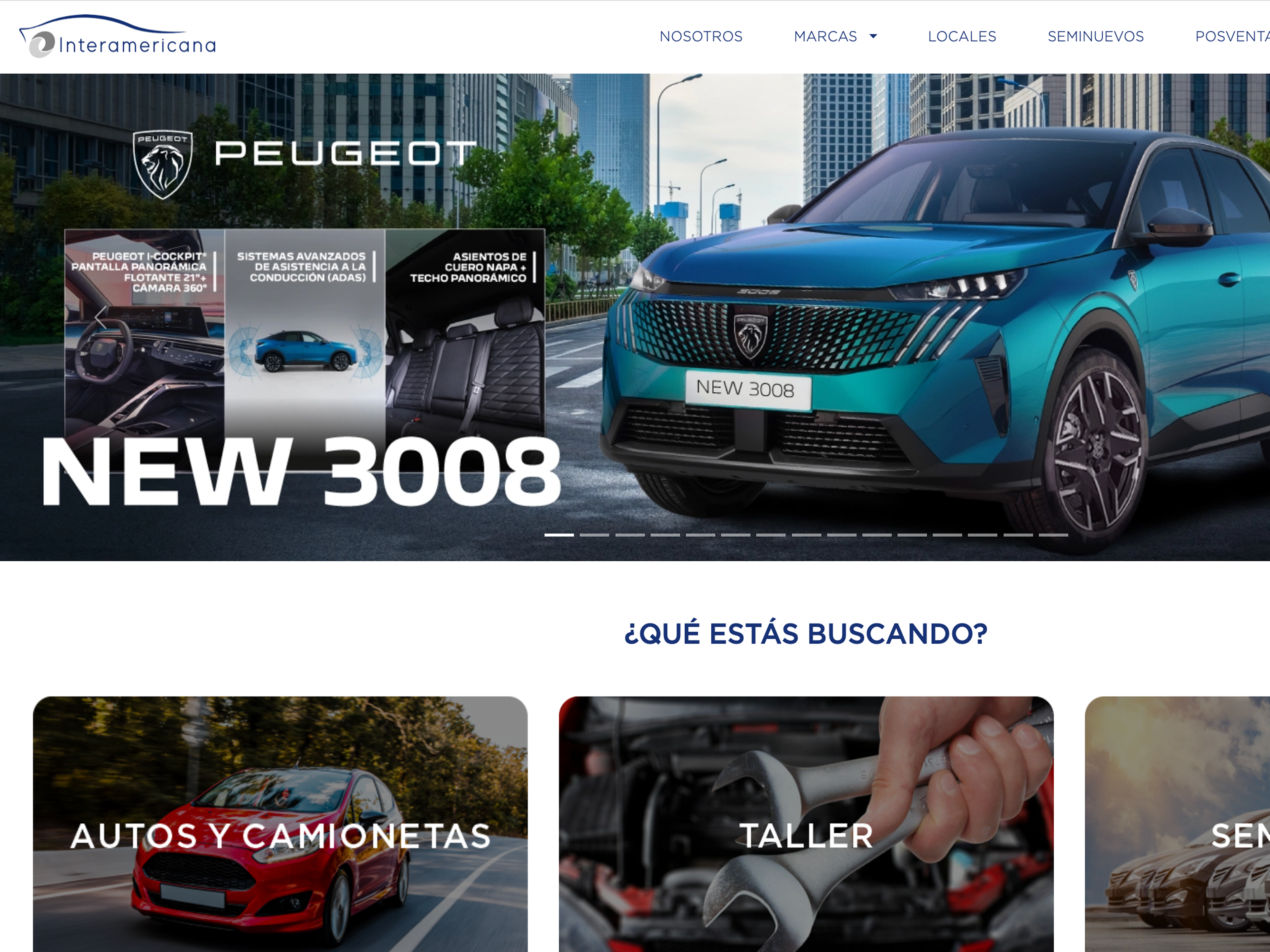 Diseño de sitio web para Interamericana Norte