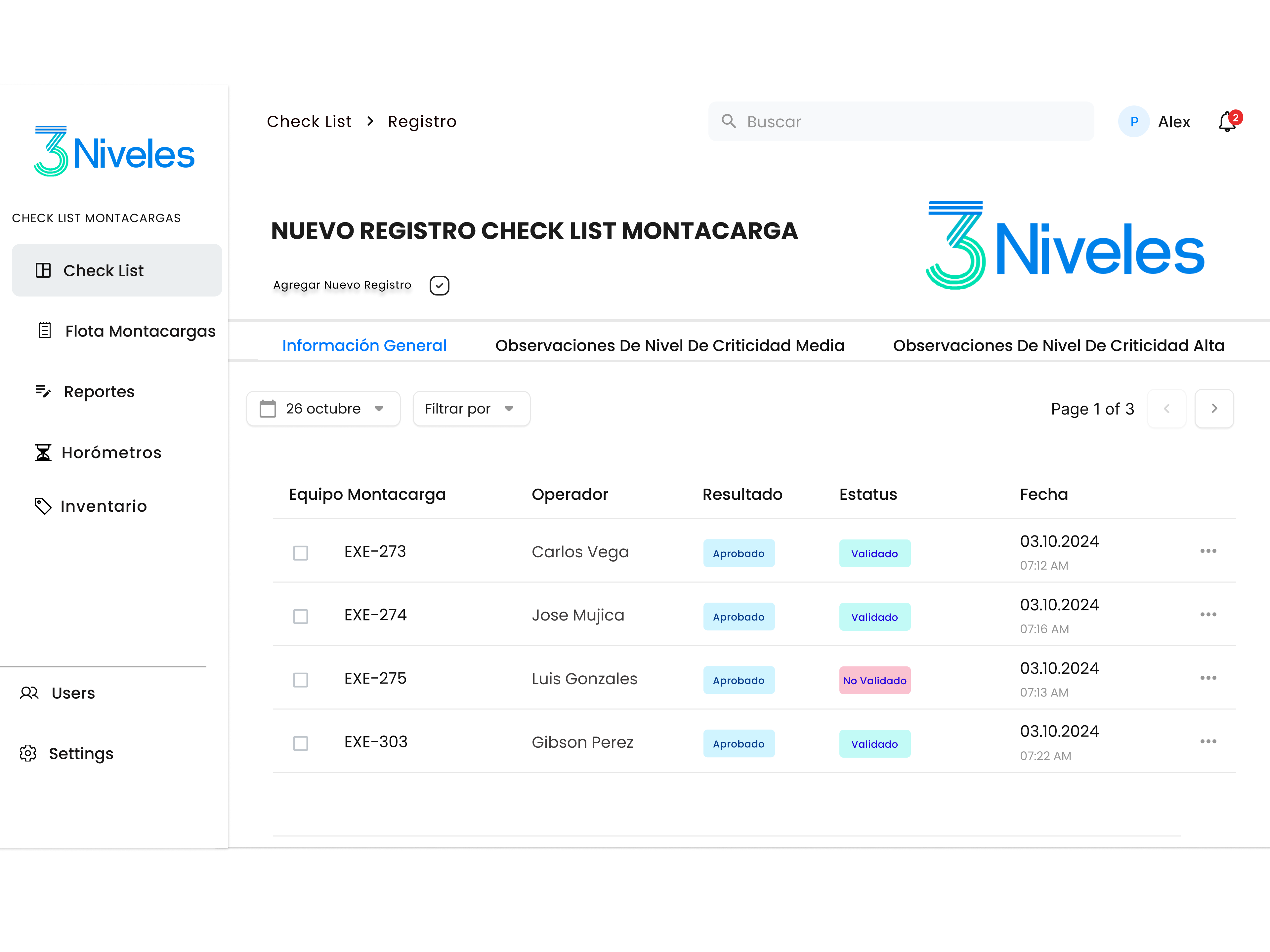 Diseño de check list virtual para verificación de montacarga
